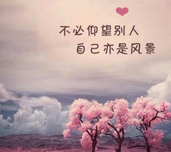 不必仰望别人的风景 不仰望别人，自己亦是风景。