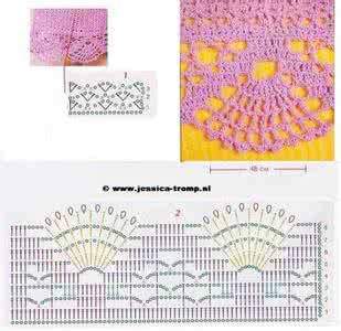 钩针扇形花边花样图解 钩针花样图解之扇形花样图解