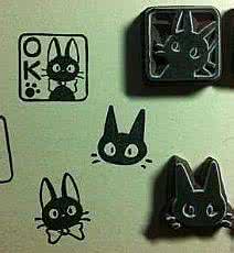 魔女宅急便黑猫 橡皮章素材图案排版大全之魔女宅急便小黑猫