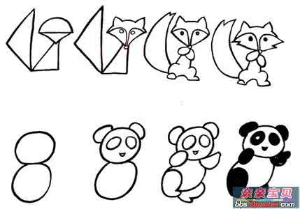 可爱的小熊猫简笔画 儿童绘画教程:可爱的小熊猫简笔画画法
