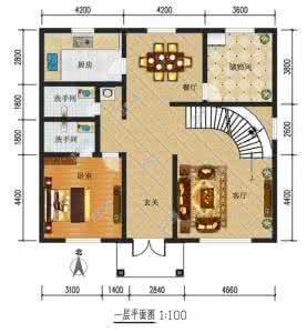 新农村自建房户型图 新农村自建房实用户型12×13米 旋转楼梯 全图+预算