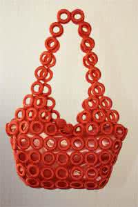 圈圈包塑料底板的钩法 塑料圈圈手提袋的钩法步骤图片