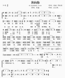 新还珠格格片头曲 奔向你简谱 奔向你（新《还珠格格》片头曲）