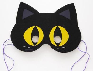黑猫警长面具制作 2014万圣节黑猫面具制作图纸