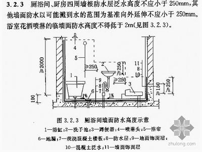 厨房卫生间防水高度 厨房防水高度标准 卫生间防水高度标准