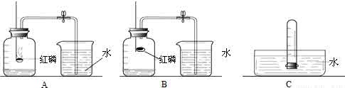 红磷在氧气中燃烧 红磷在氧气中燃烧 某同学做红磷在氧气中燃烧实验时，将点燃的红磷伸入盛有氧气的集气瓶中，红磷剧烈燃烧，过一会儿，燃烧匙内