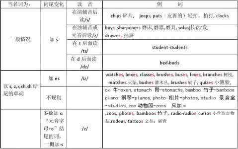 英语名词复数变化规则 英语名词单复数用法大全