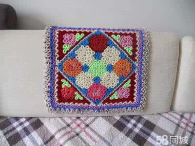 钩针靠垫 零线的钩钩织织----那么多好看的色彩靠垫