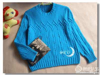 男式套衫 娥眉月作品——蓝海（帅帅的男孩打底套衫）