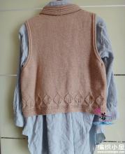 米色花边 【女款系列】米色休闲针织叶子花边开襟小背心