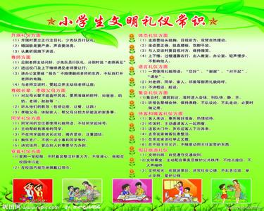 小学生文明礼仪图片 小学生文明礼仪常识大全