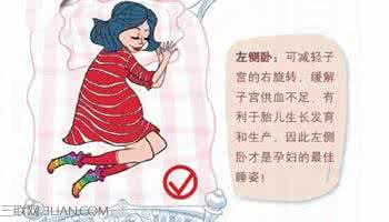 孕晚期最佳睡姿图 孕晚期的最佳睡姿——左侧卧