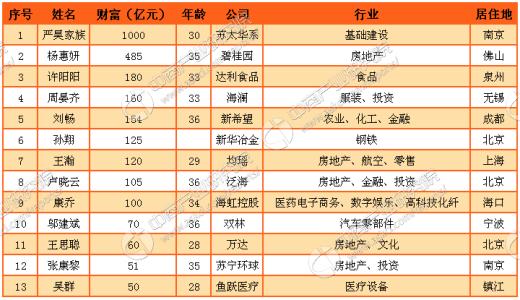 中国最有钱的80后 最有钱的80后 中国最有钱的80后原来是这些人！王思聪在“财富继承榜”上连前十都没进