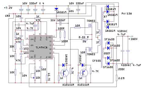 逆变器电路图 1000w逆变器电路图 小型逆变器(手工制作、电路简单)