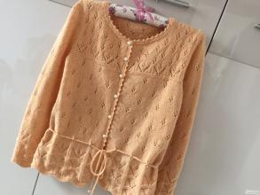 粉橘色 开衫  羽裳飞~~~~~~~粉橘色小羊驼开衫