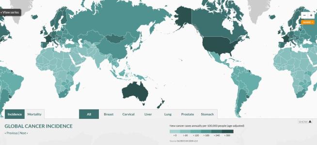 世界癌症地图 从世界癌症地图看中国癌症状况