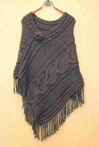 一片式披肩背心织法 围巾·披肩 一片式圆摆桌布披肩织法步骤图（转）