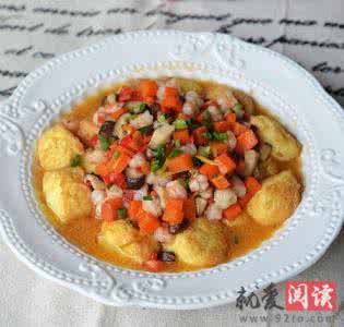 浇汁豆腐 我家最爱浇汁菜~~~~三鲜浇汁豆腐