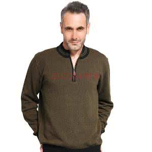 长袖针织衫 青果领长袖开胸针织衫 【男款系列】男款针织青果领开襟提花背心