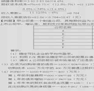 高级财务复习