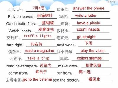 小升初英语重点词汇复习