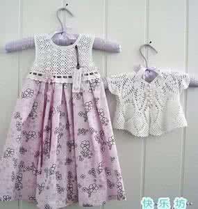 女童钩针连衣裙花样 钩布结合----可爱简单的儿童连衣裙