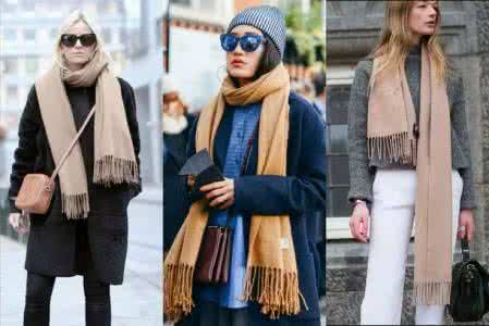 双手织出蓬松大围巾 大围巾能玩出的60种搭配，你都会吗？