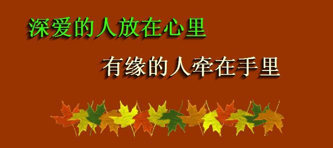 千里有缘一线牵 有缘的人牵在手里 深爱的人放在心里  （精美图文）