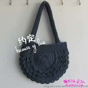 钩针半圆形手提包视频 包包 精美圆形手提包的钩法图解