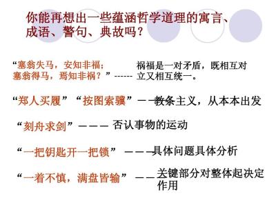 生活与哲学期中测试题 成语中的生活与哲学解析
