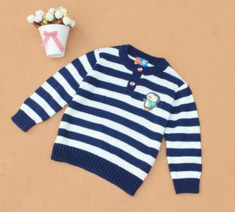 毛衣配色横条纹编织图 原创——从上往下织的帅气条纹T恤（2012—30）