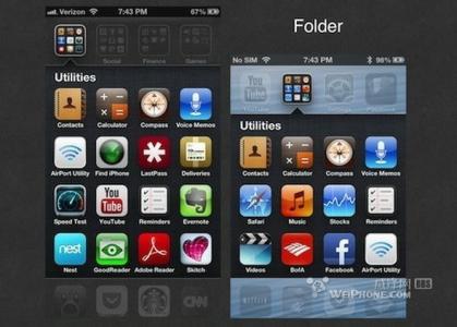 原生应用 iPhone5与iPhone4S原生应用显示对比
