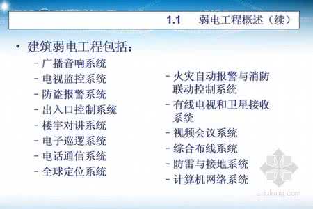 弱电系统的基本知识 弱电的八个知识