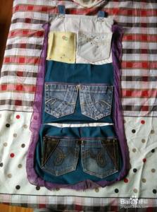 旧衣服做卡通布娃娃熊 「旧衣服改造」旧T恤制作卡通挂式收纳袋