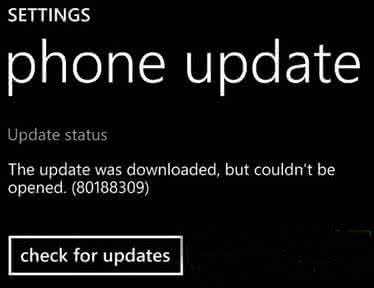 wp 错误代码c101b000 80188309 升级wp8.1遇到错误代码怎么办？wp8.1更新80188309错误代码解决方法