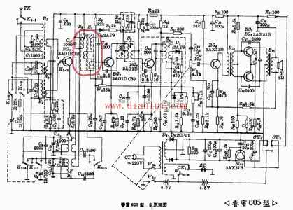 春雷3t9收音机电路图 春雷605型收音机电路图