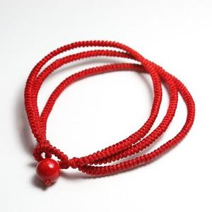 红绳手链编法图解 三层红绳手链