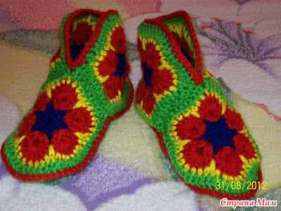 钩针编织软底地板鞋 钩针编织----УЮТНЫЕ地板拖