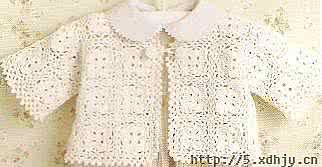 白色钩针外套开衫图解 白色宝宝钩针厚外套（图解）