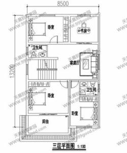 8.5x13 农村别墅 12x13米别墅设计图 农村8.5X13米四层别墅全套设计图，话不多说先收藏了！