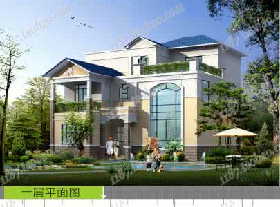 农村自建房效果图三层 13.7×14.5三层自建房效果图复式别墅