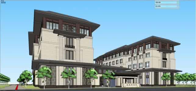 su别墅模型 酒店会所别墅SU模型 a