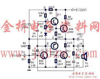 音频功率放大器电路图 功率放大接口电路_电路图