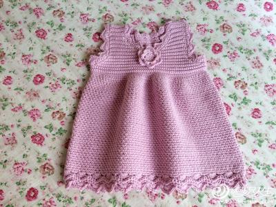 钩针女宝宝背心裙图解 宝宝清爽的钩针背心裙（图解）