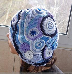 爱尔兰钩花帽子图解 【帽子集锦】爱尔兰花片----帽子“邮政柱”