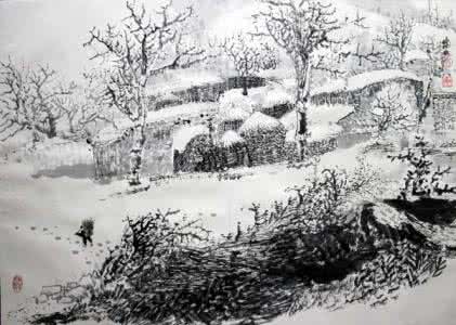 乡村雪景 张东林乡村雪景写生系列