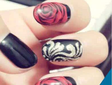 美甲玫瑰花的画法 美甲玫瑰花的画法 美甲玫瑰花画法 玫瑰美甲教程