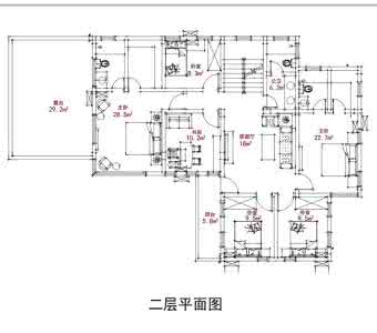 两层现代风格别墅 现代风格两层半自建房别墅图纸 19.8x12.6