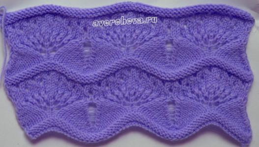 棒针波浪花纹编织法 棒针模式----“凹凸波浪”