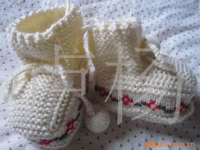 系带皮鞋女 袜子 鞋·袜 女宝宝针织系带珍珠毛线鞋的织法步骤图